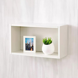 Commercial floating cube  wooden wall shelf for books