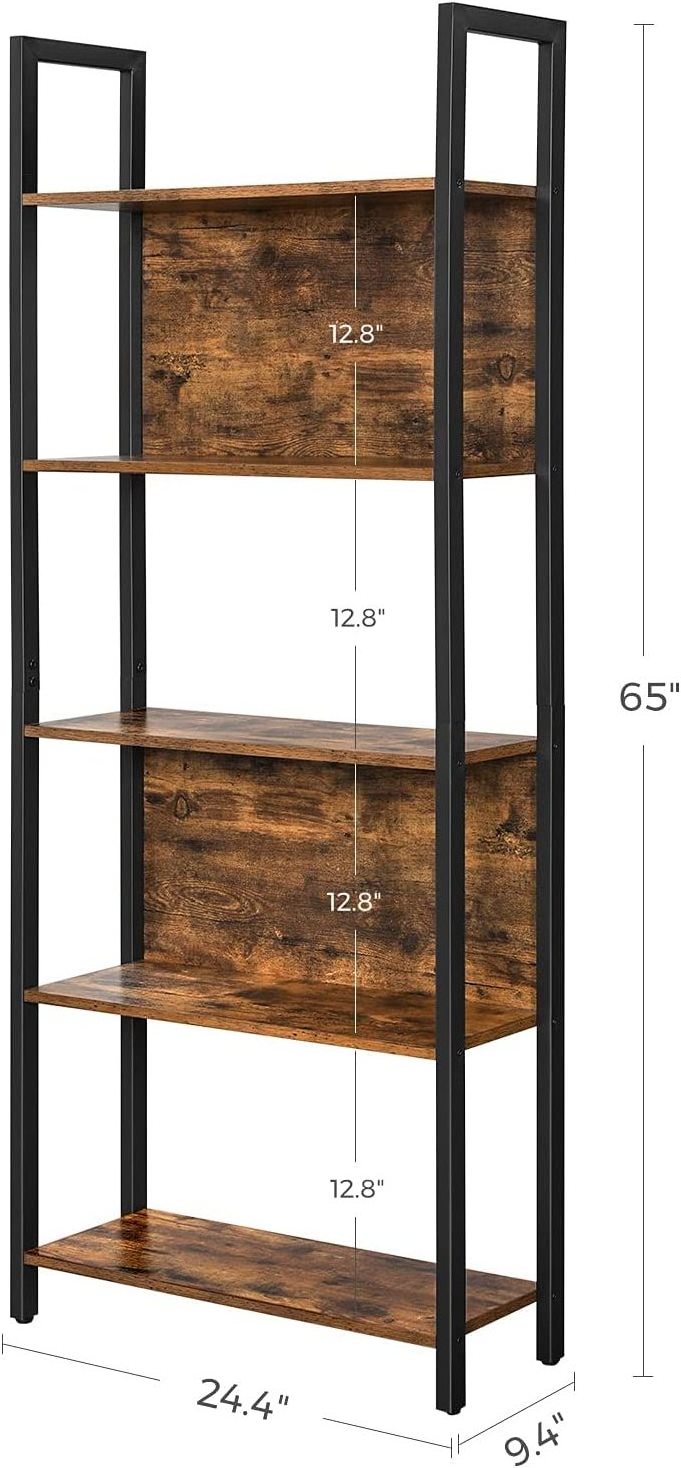 4-Tier Wood Bookshelf Floor Standing Bookcase Display Stand  Book Storage Cabinet Home Decoration For bedroom living room