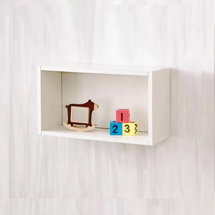 Commercial floating cube  wooden wall shelf for books