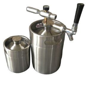 Beer Keg Small Beer Barrels Pitcher Cup Vertical Beer Tap Pole Keg Coupler Adapter Home Bar Use Barril De Chopp 20 Litros Steel