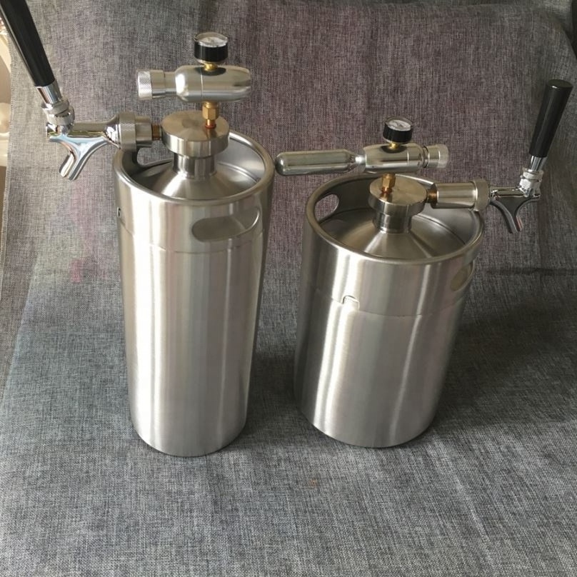 Beer Keg Small Beer Barrels Pitcher Cup Vertical Beer Tap Pole Keg Coupler Adapter Home Bar Use Barril De Chopp 20 Litros Steel