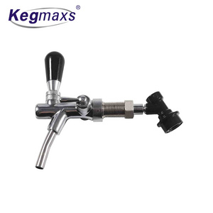 Kegmaxs Adjustable Beer Faucet Beer Shank Chrome Tap With Ball Lock Disconnect Liquid for HomeBrewing Cornelius Keg