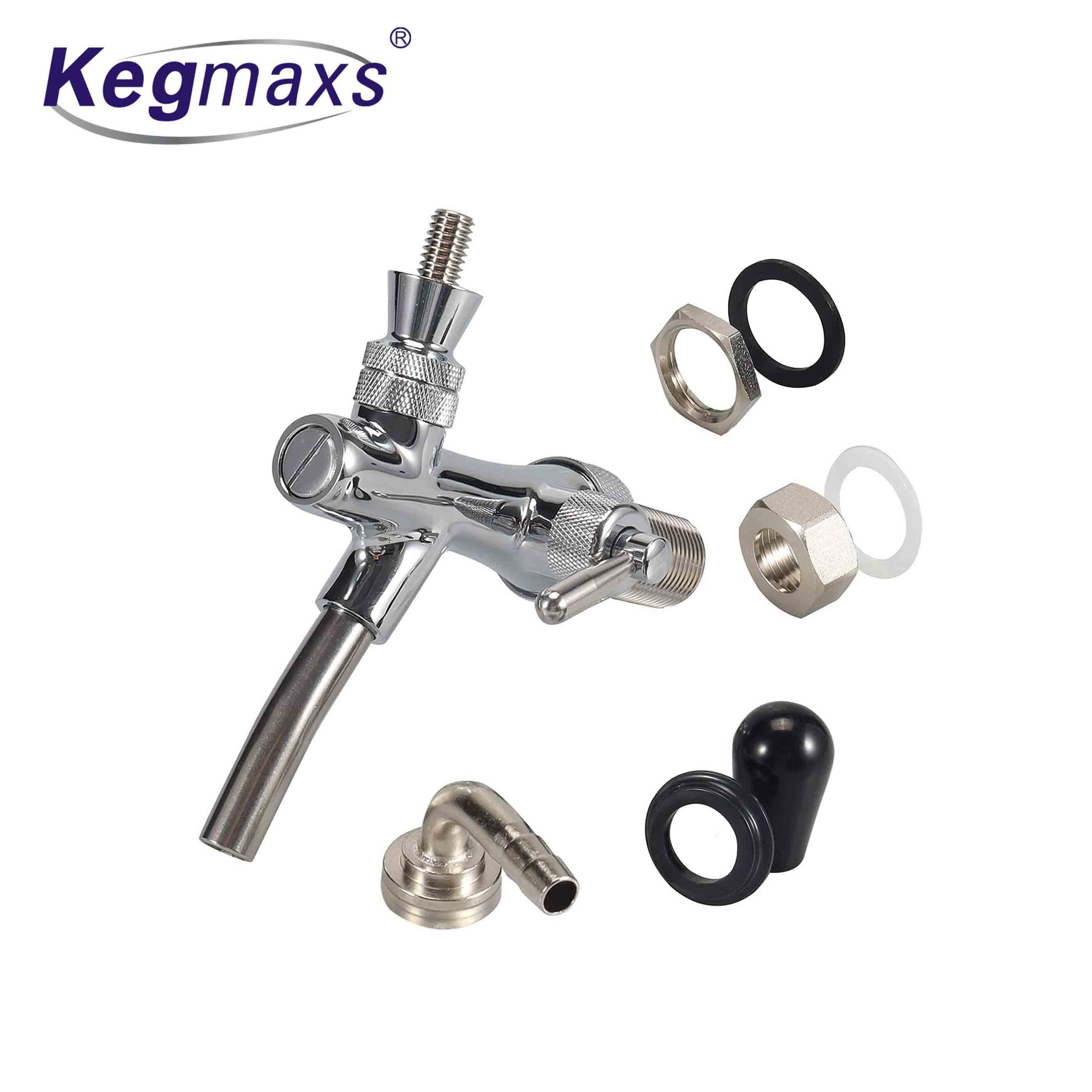 Kegmaxs Beer Adjustable Faucet Include Beer Faucet Flow Controller Chrome Plating Shank G5/8 Tap for Home Brew