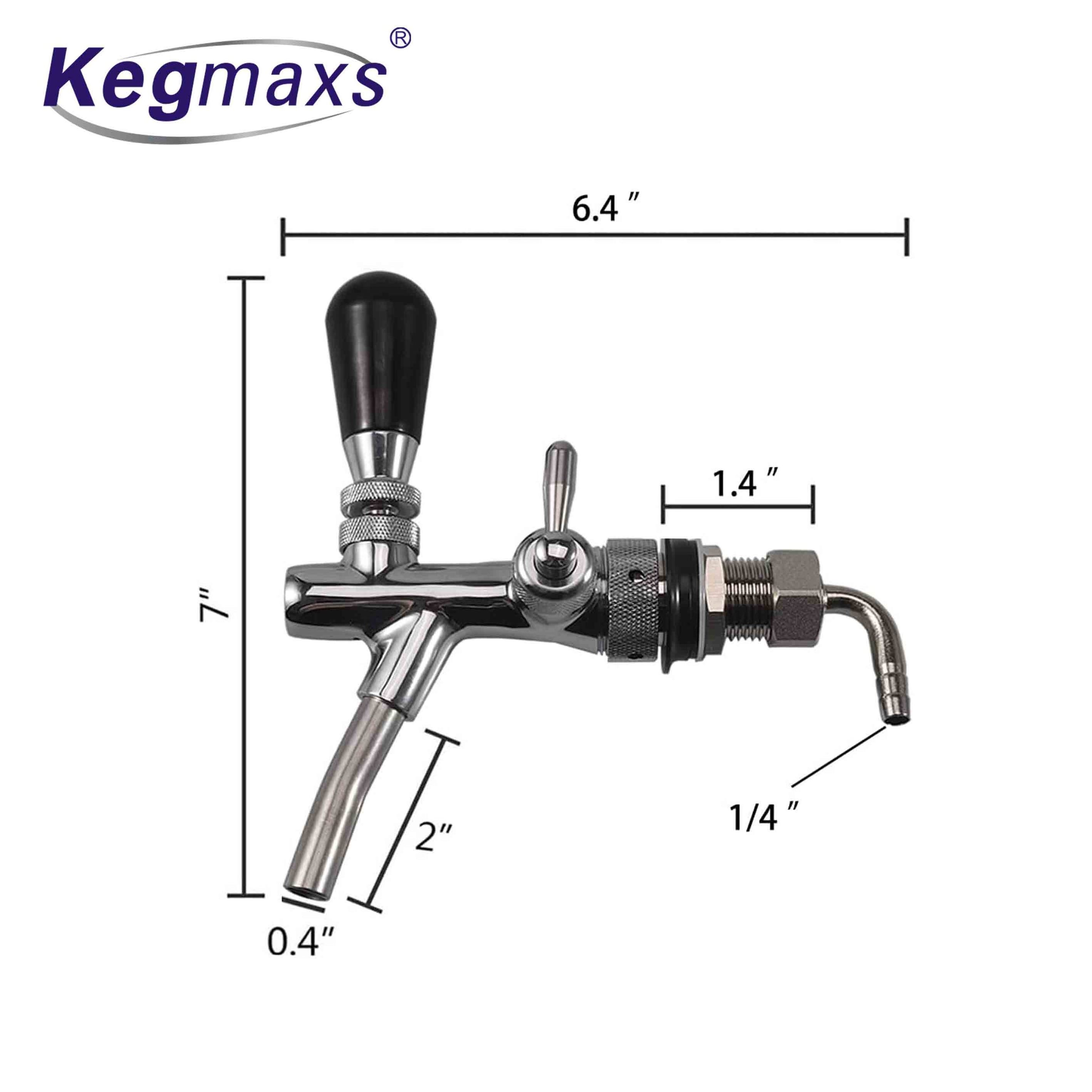 Kegmaxs Beer Adjustable Faucet Include Beer Faucet Flow Controller Chrome Plating Shank G5/8 Tap for Home Brew