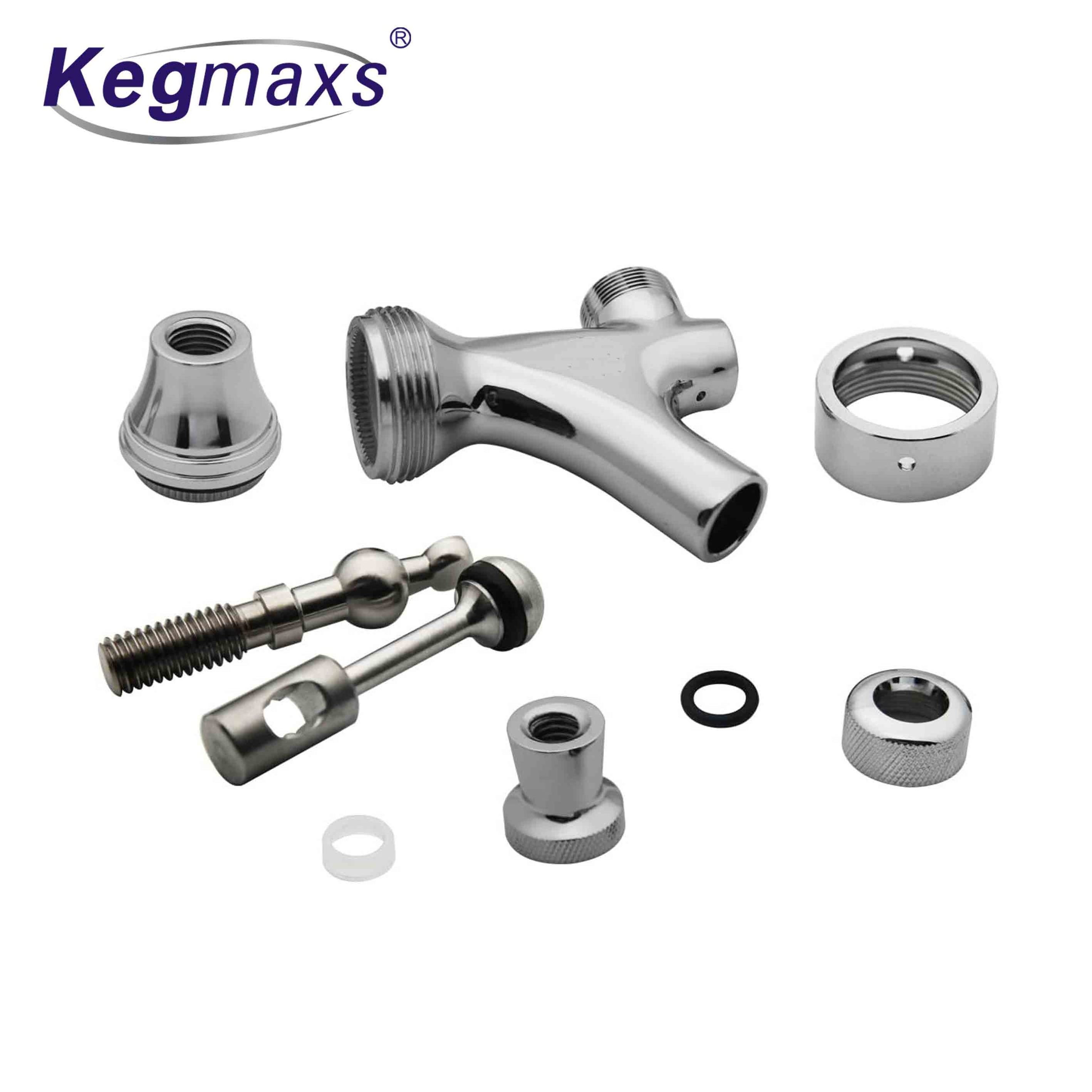 Kegmaxs Stainless Steel 304 Beer keg Tap Faucet with Ball Lock Disconnect Chromed Body for Homebrew