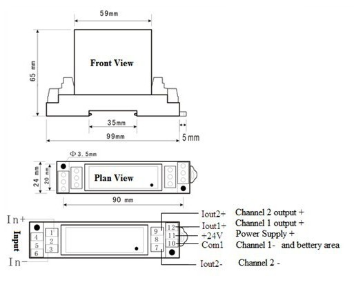 PLC Control Industry 0-75mV 0-1000V Input 0-10V Output AC DC Voltage Hall Effect Current Transmitter Sensor Transducer