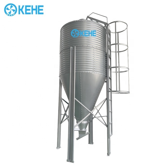 Hopper Bottom Feed Storage Equipment Galvanized Feed Silo Storage Bin for Poultry Chicken Farm