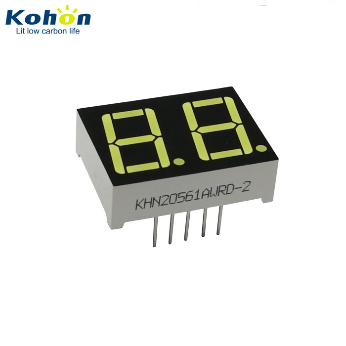 white common anode 2 digit 0.56 inch 7 segment led display with 10 pins