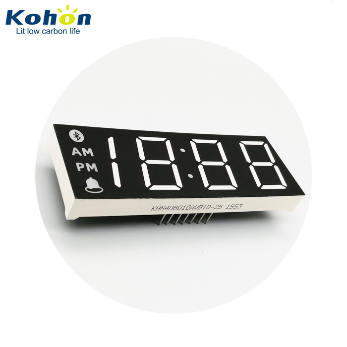 dual color blue white 0.8 inch 4 digit custom 7 segment led display for alarm clocks