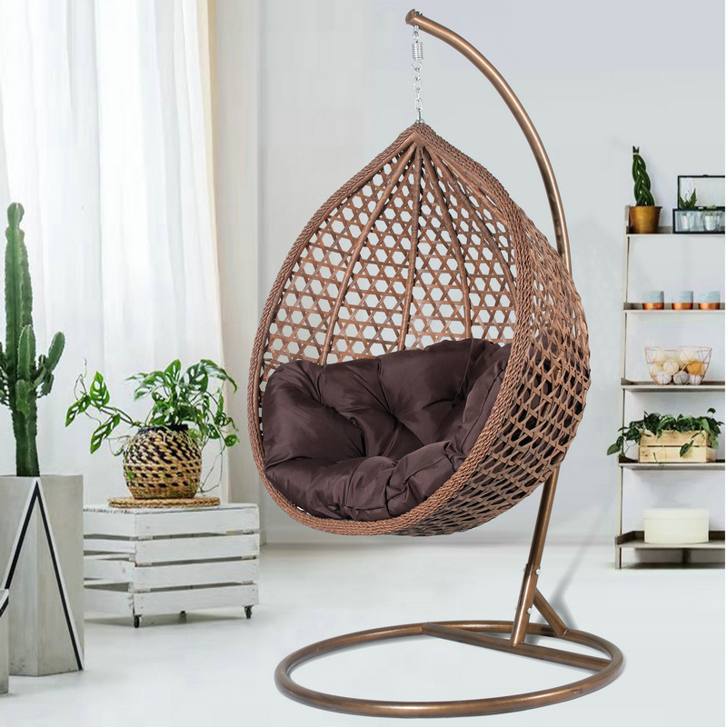 Hanging chair outdoor furniture patio swings with stand garden swing egg rattan bird cage patio swings outdoor hanging chair