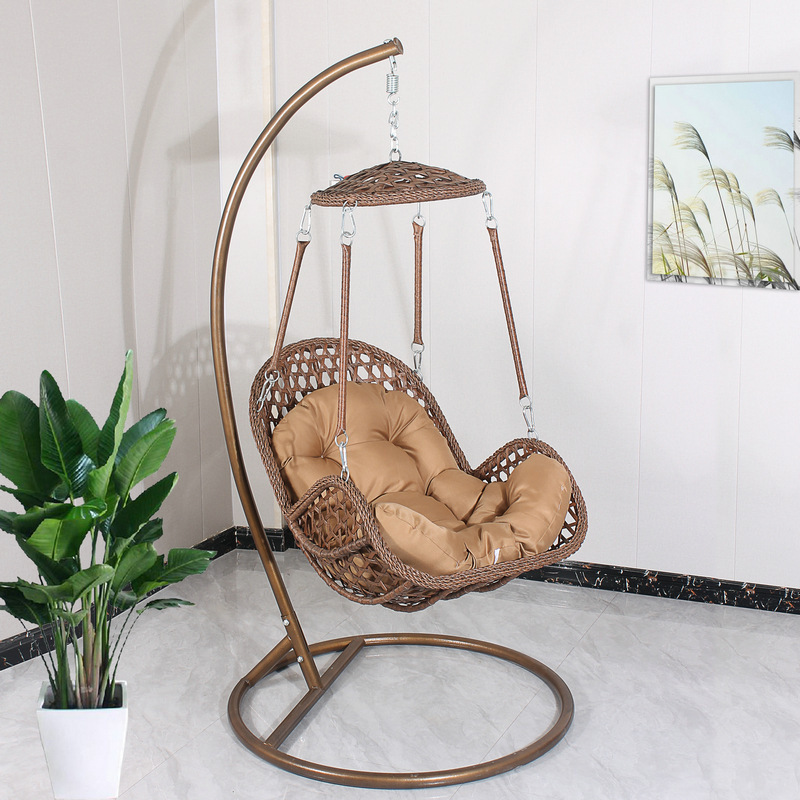 Hanging chair outdoor furniture patio swings with stand garden swing egg rattan bird cage patio swings outdoor hanging chair