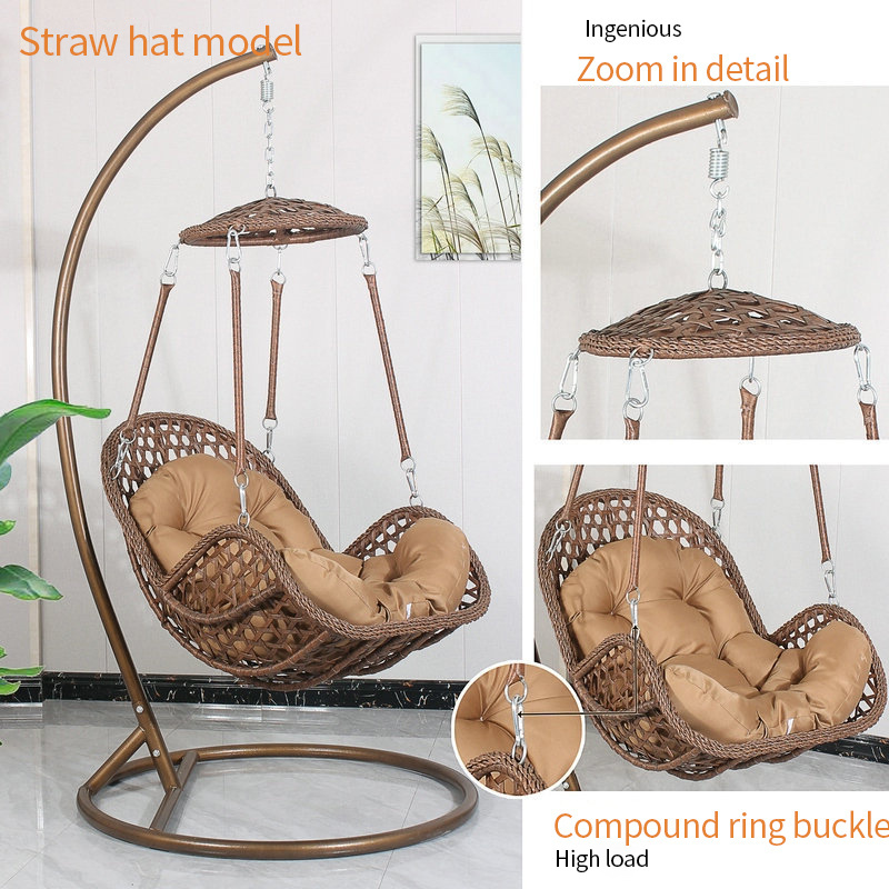 Hanging chair outdoor furniture patio swings with stand garden swing egg rattan bird cage patio swings outdoor hanging chair