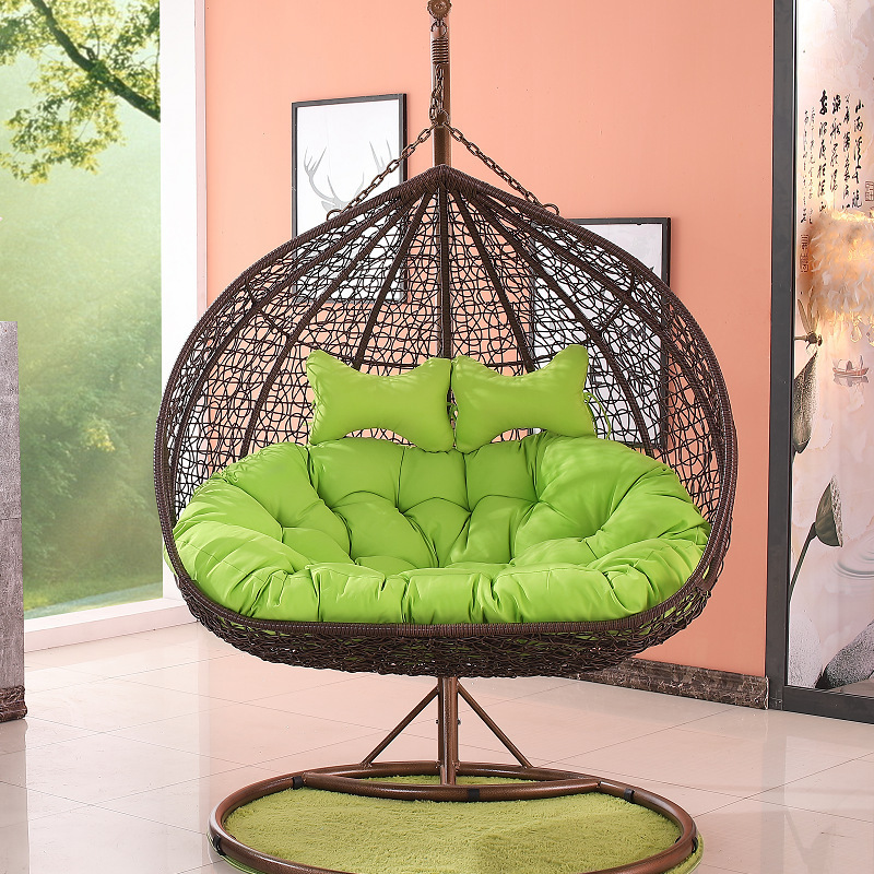 Egg chair swing with stand cushion rattan with legs ball half wicker kids adult size chair double swing rattan hanging egg chair