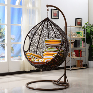 Egg chair swing with stand cushion rattan with legs ball half wicker kids adult size chair double swing rattan hanging egg chair