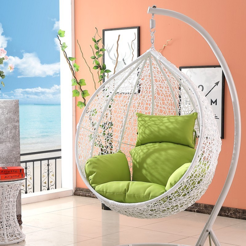 Egg chair swing with stand cushion rattan with legs ball half wicker kids adult size chair double swing rattan hanging egg chair