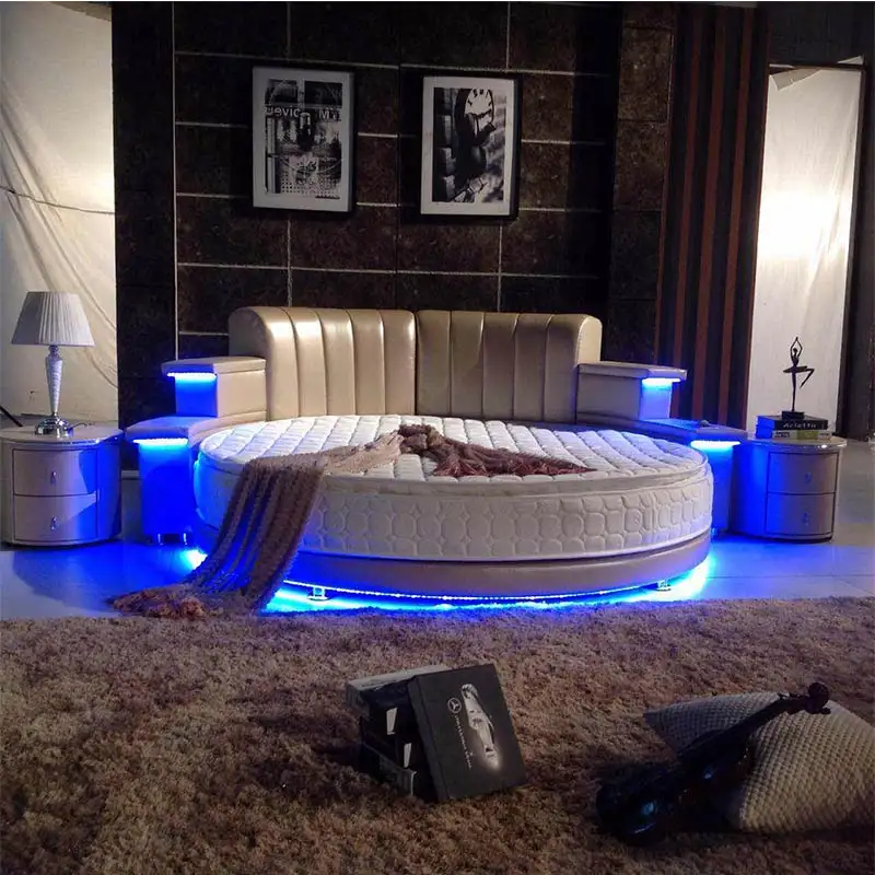 Queen bedroom frame with storage and led lights metal cloud luxury design tufty time bed king bed mid-century modern queen bed