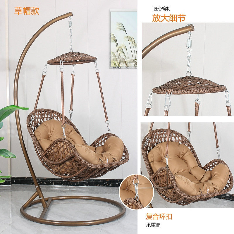 Rattan chair outdoor modern metal legs magic leaf vine outdoor furniture hanging basket wicker nordic peacock kids rattan chair