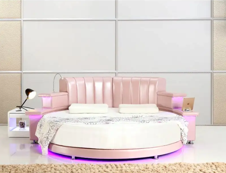 Queen bedroom frame with storage and led lights metal cloud luxury design tufty time bed king bed mid-century modern queen bed