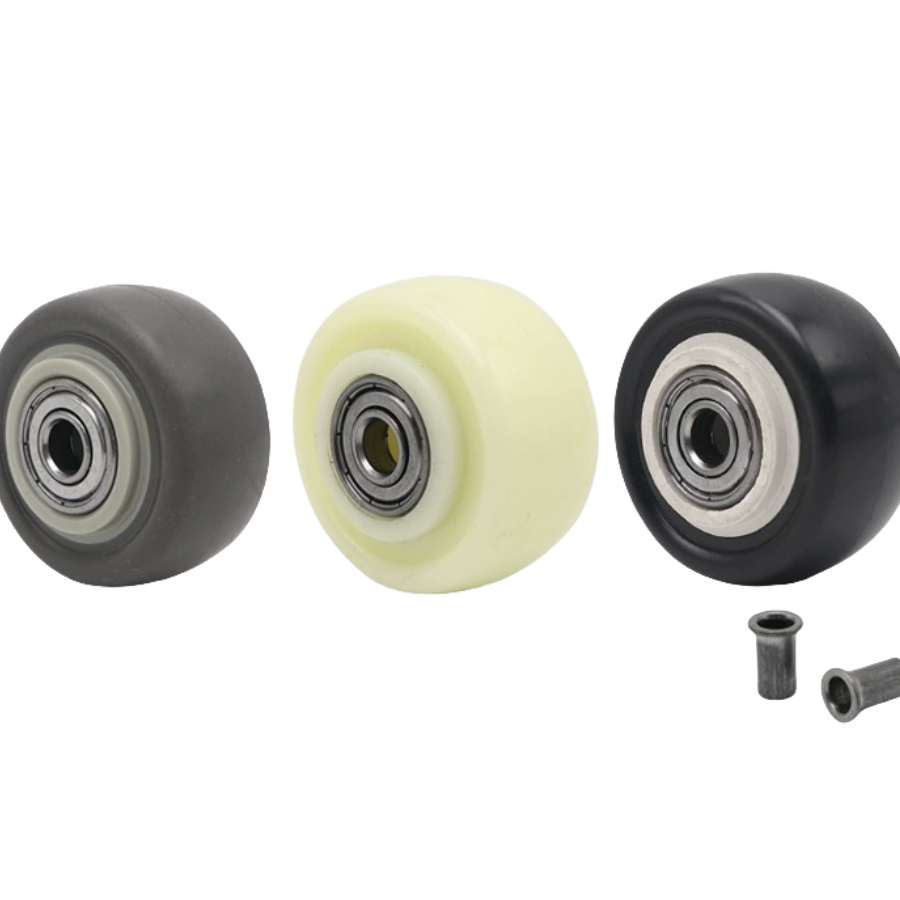 1.5 inch 2 inch silent single wheel 40*20TPR soft rubber small pulley 50*27 double bearing pu wheel skateboard bearing