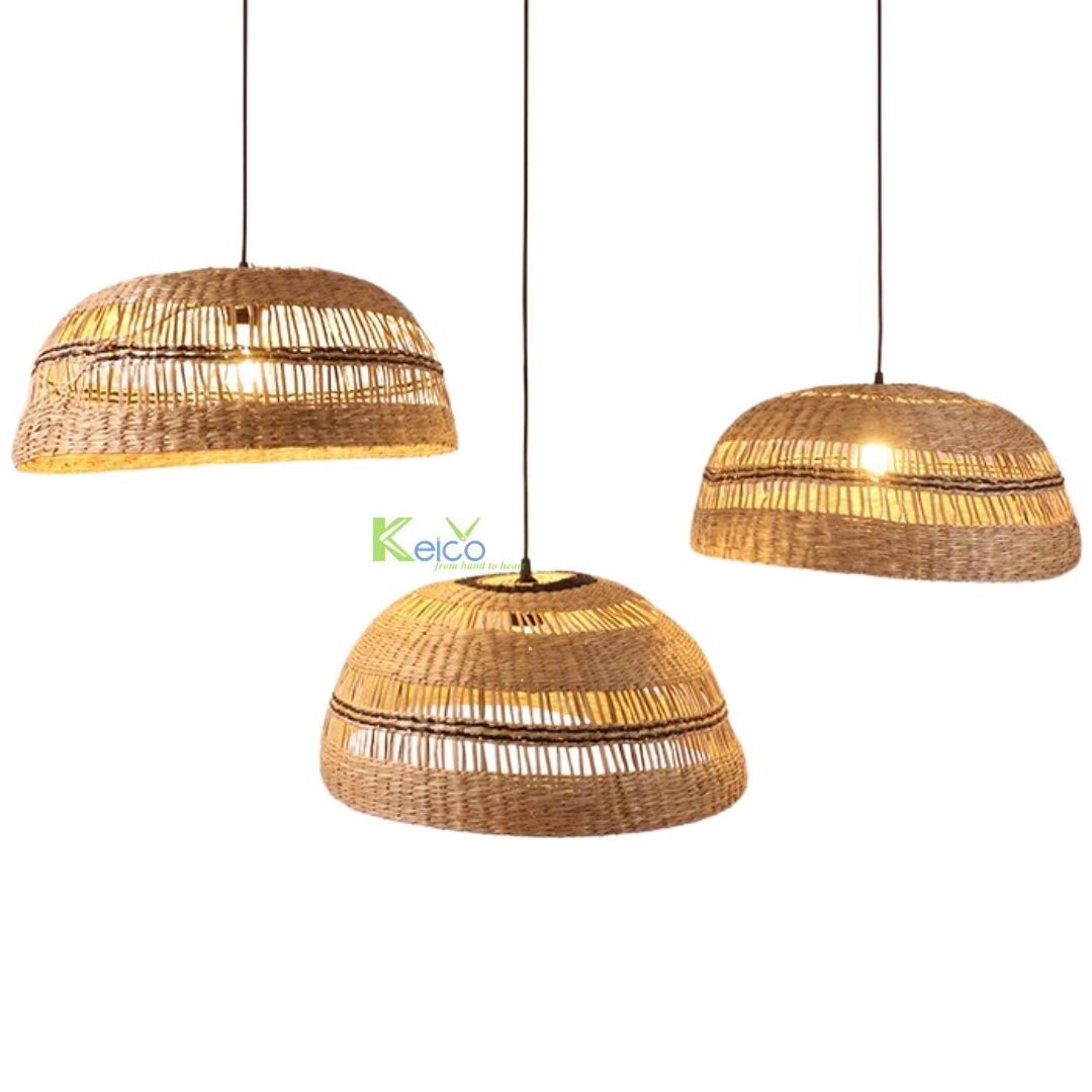 Rattan Pendant Light for Home decor Wicker Chandelier Handmade Woven Hanging Ceiling Light Lampshade for Living Room Bedroom