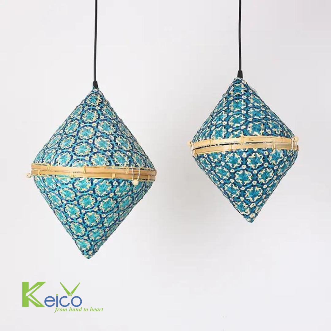 Wholesale Boho Styles Living Room Hanging Lampshade Bamboo Pendant Light Covers Handwoven Decorative pendant light