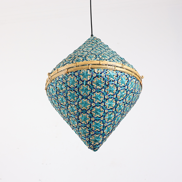 Wholesale Boho Styles Living Room Hanging Lampshade Bamboo Pendant Light Covers Handwoven Decorative pendant light