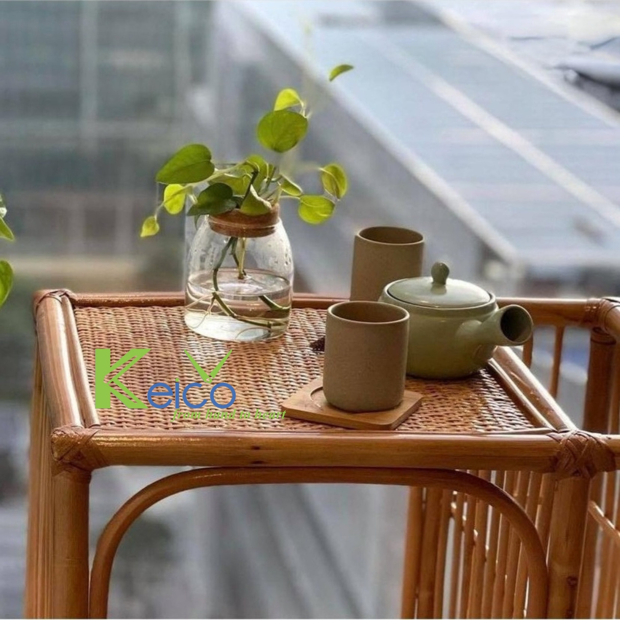 Best Sellers 2024 Boho Rattan Sidetable and Shelf for Living Room Bedroom Home Decoration Hotel Decoration Made in Vietnam