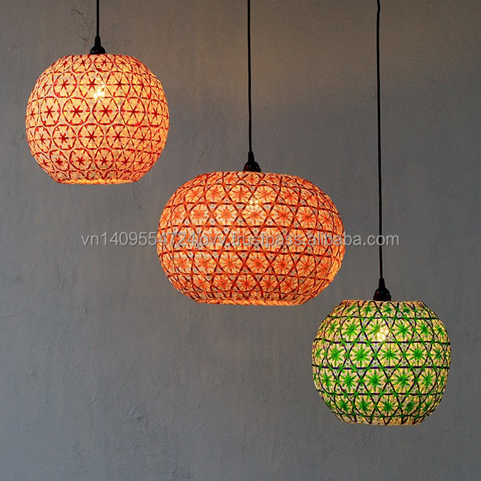 Best price natural  lighting parts home and garden decor Pendent Hanging Lampshade cover