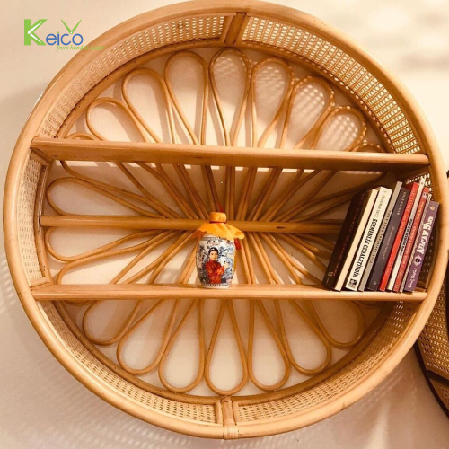 High Quality and Durable Rattan Bookshelves for Storage and Home Decoration made in Viet Nam from Keico