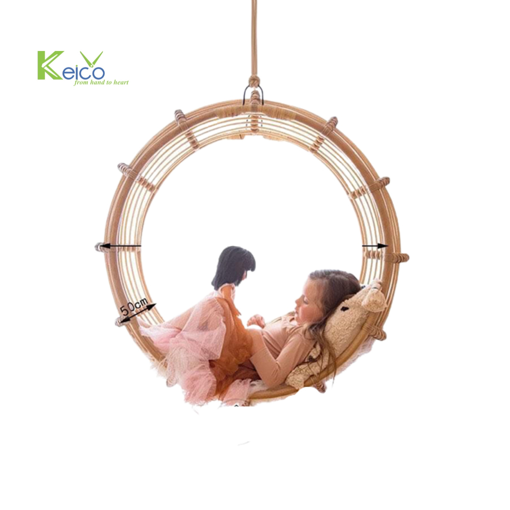 The Most Unique Custom Living Room Natural Rattan Cane Hanging Egg Swing Chair Lazy Sofa Kids Chairs Made in Vietnam By Keico