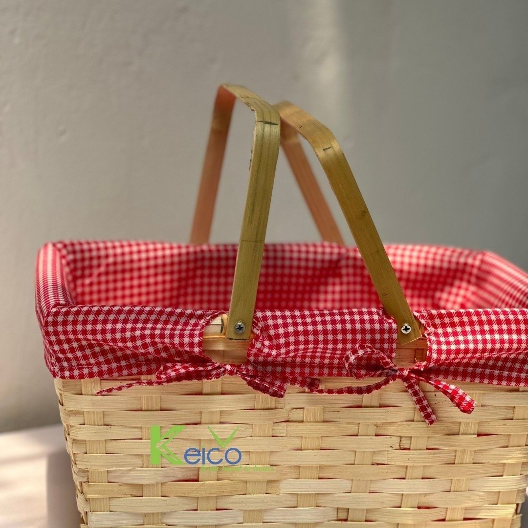 Best selling new products 2024 pink picnic basket rattan picnic basket with high quality and cheap price for wholesale