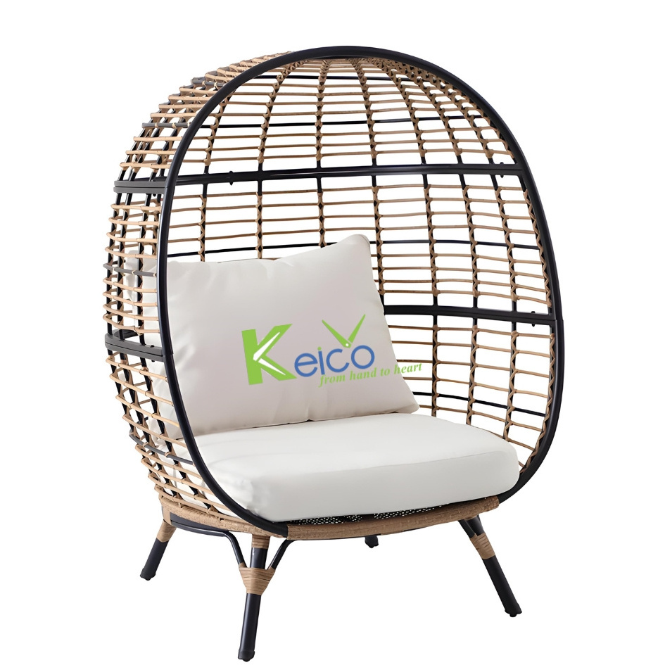 Vietnam New Outdoor Collection Wicker Rattan Plastic Rattan Oversized Chair Wicker Hanging Outdoor Egg Chair Swing Large Chair