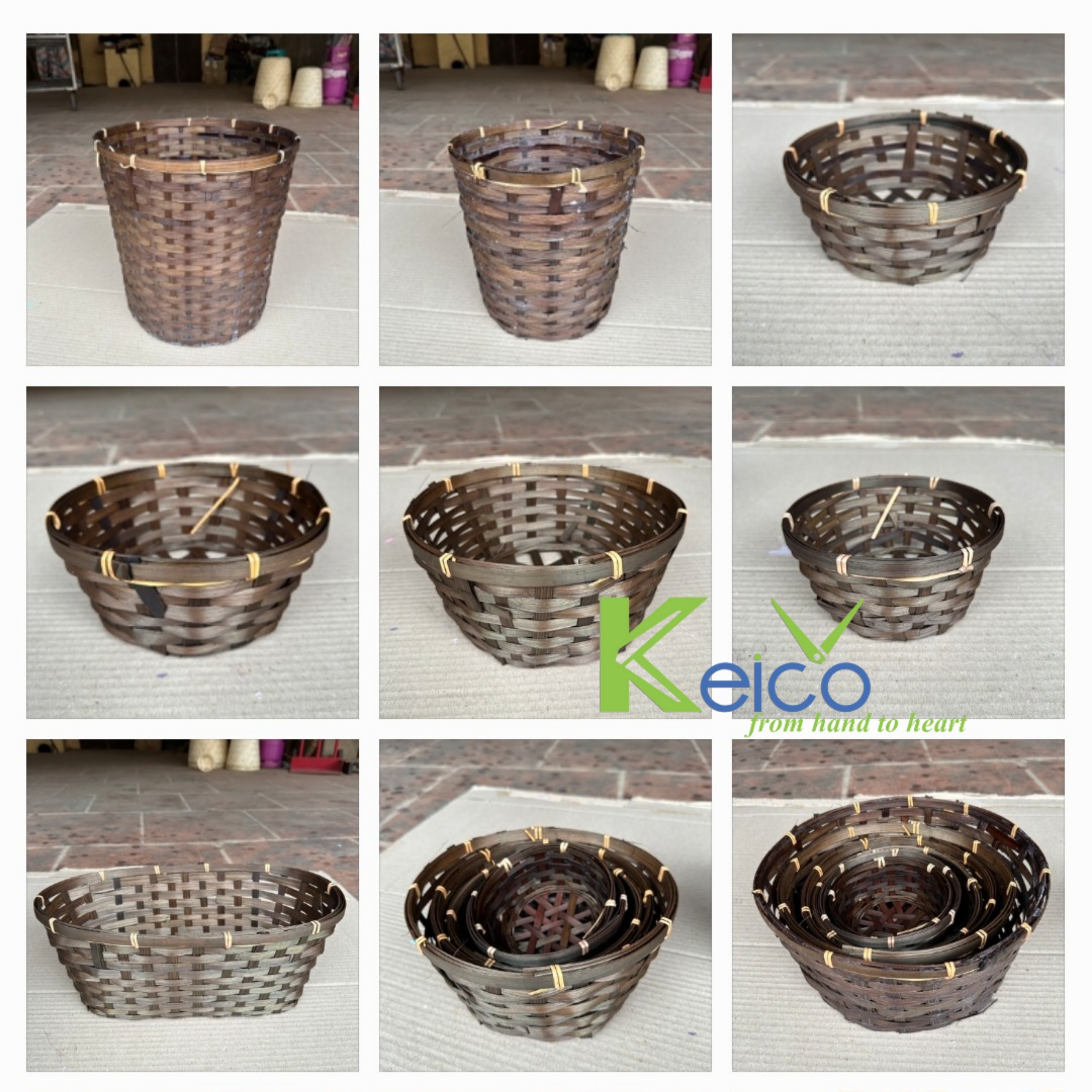 New products Easter 2023 Handmade Rattan Bins Large  Rattan Straw Basket Storage For Shelf Storage Containers From Keico VietNam