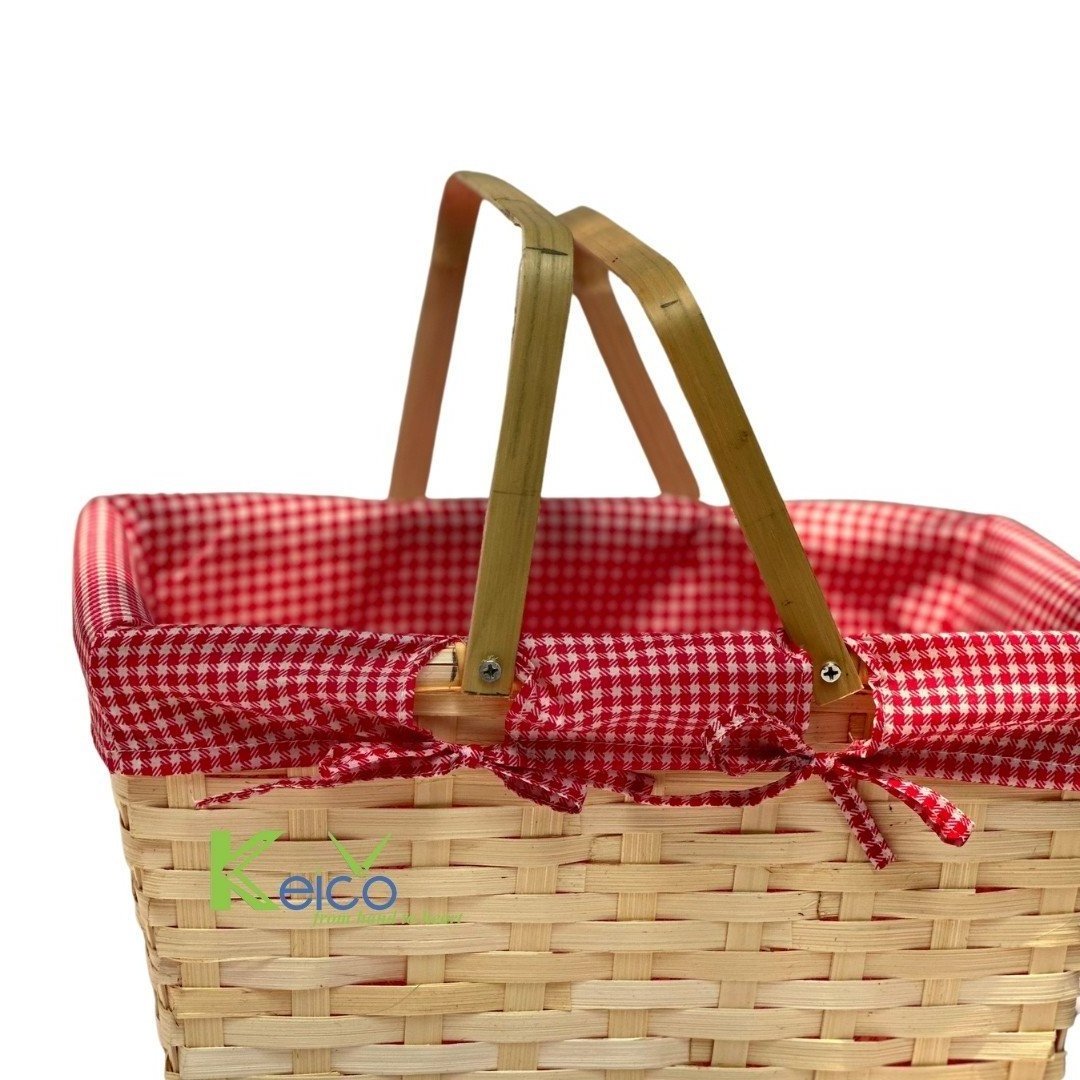 Best selling new products 2024 pink picnic basket rattan picnic basket with high quality and cheap price for wholesale