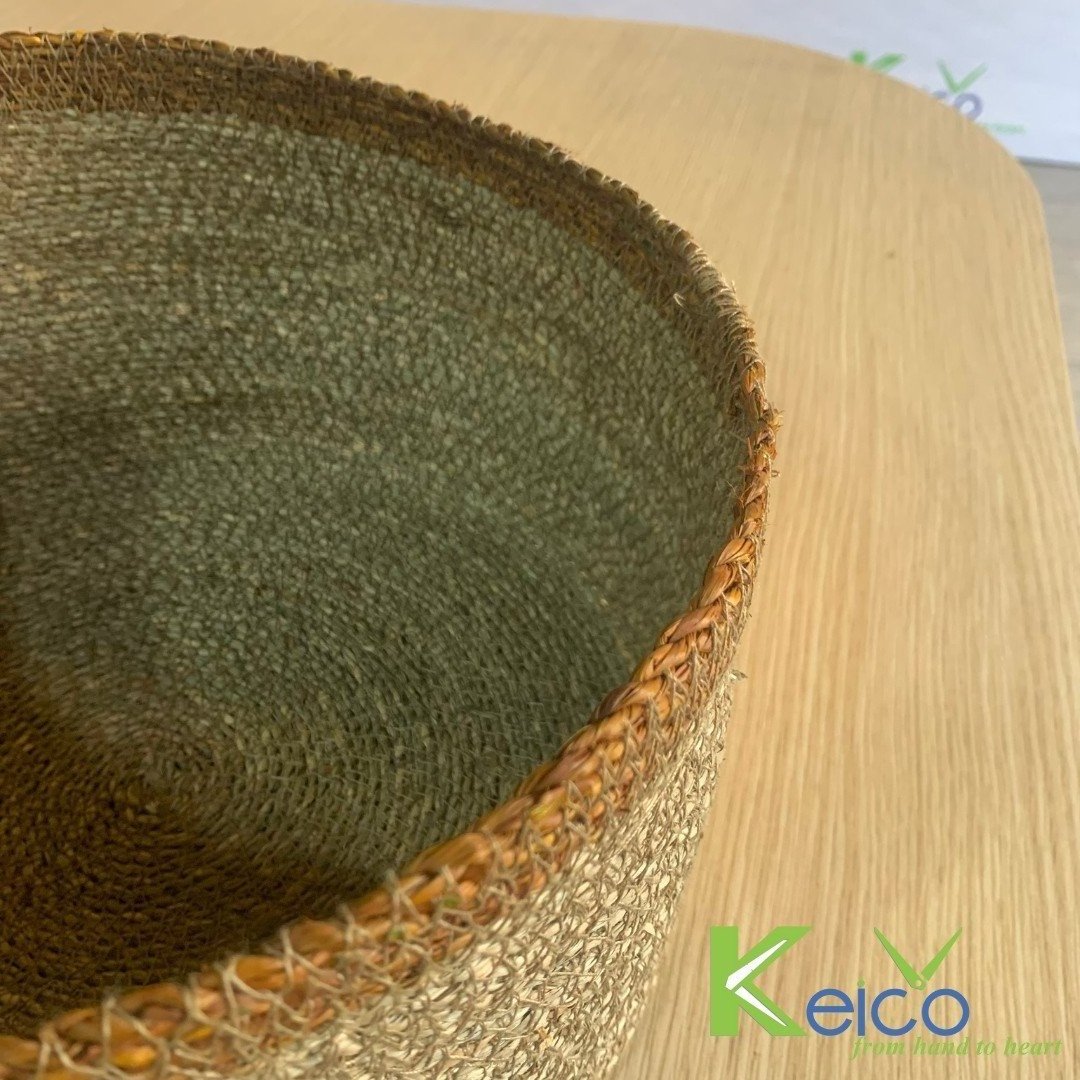 Vietnam handmade woven baskets for home storage & organization women wooden handles shopper seagrass basket with factory price