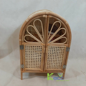 Best selling 2024 high quality and wholesale price hand woven handmade natural rattan shelf decor bookshelf for home restaurant