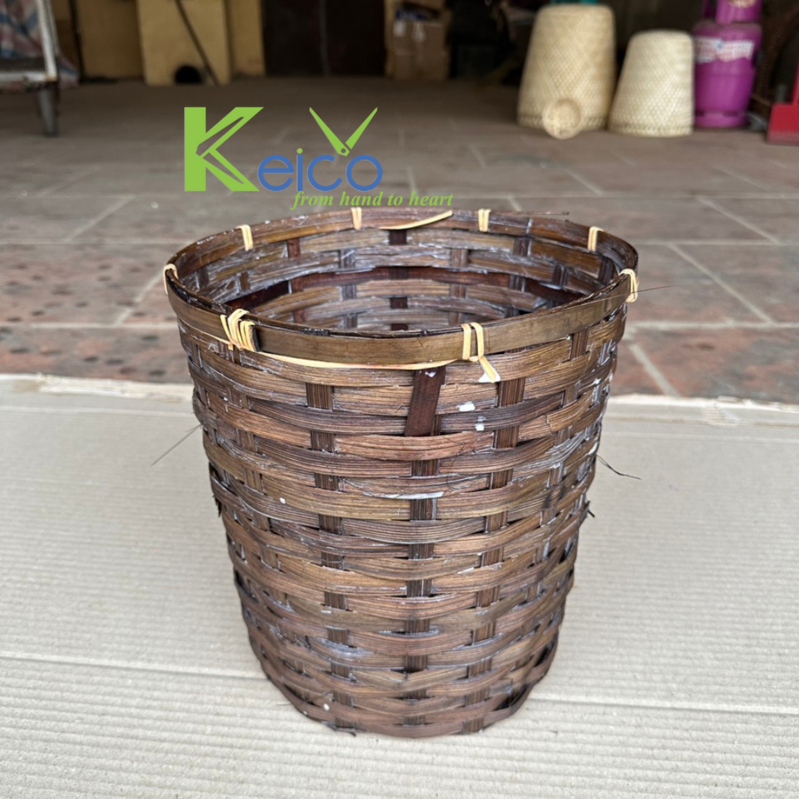 New products Easter 2023 Handmade Rattan Bins Large  Rattan Straw Basket Storage For Shelf Storage Containers From Keico VietNam