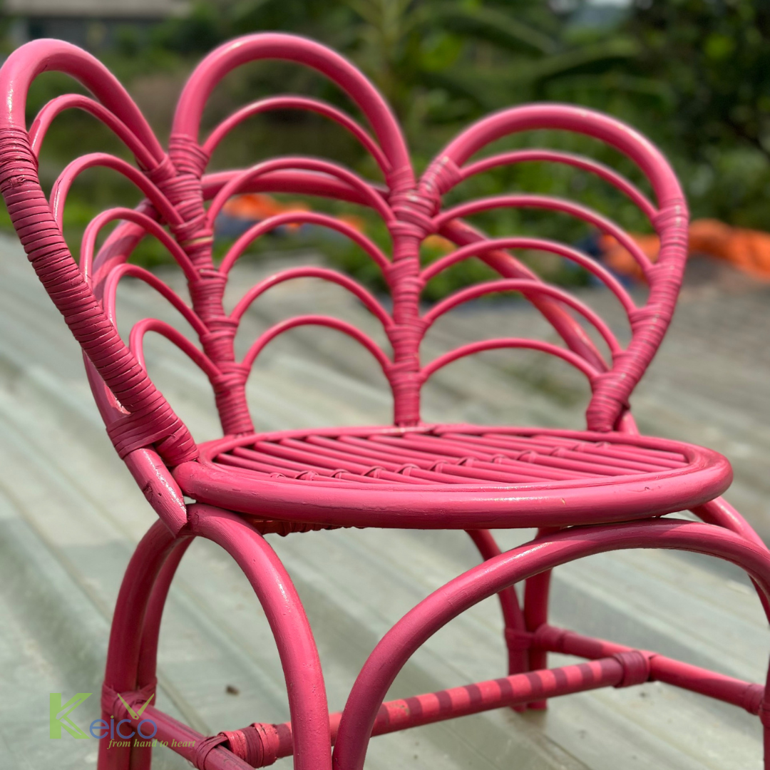 Summer 2024 pink rattan chair decoration new rattan chair new decorative chair produce environmentally furniture for kids