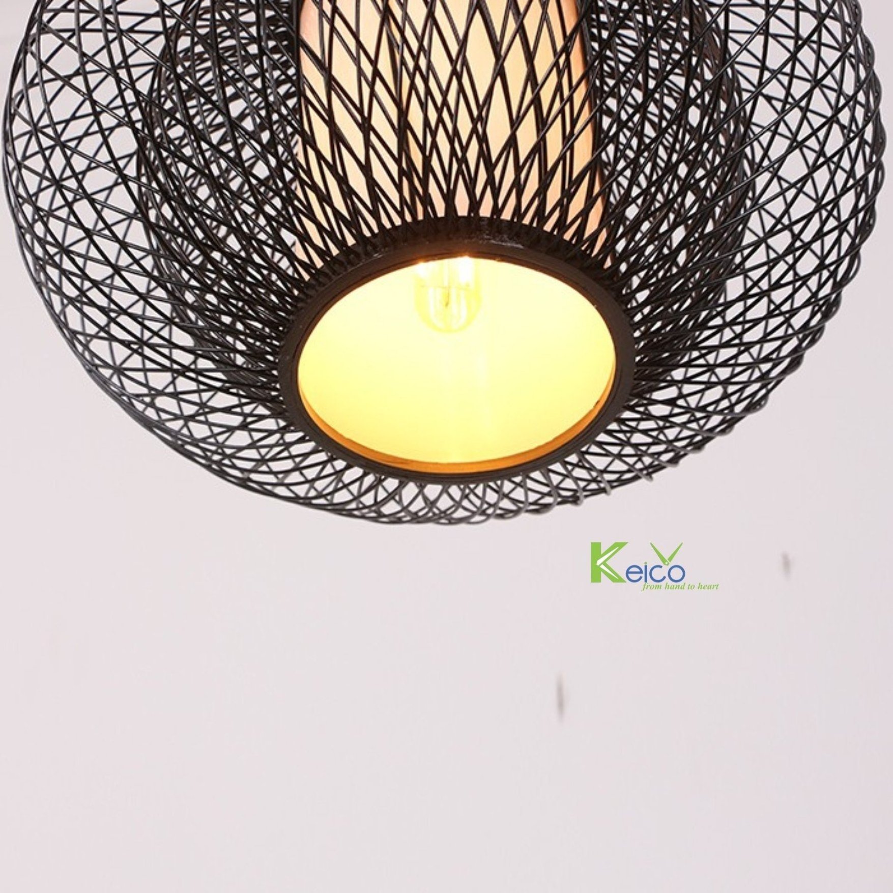 Modern Farmhouse Pasadena Rattan Pendant Light Boho Woven Rattan Lamp Shade Mid Century Modern Wicker Light made in Vietnam