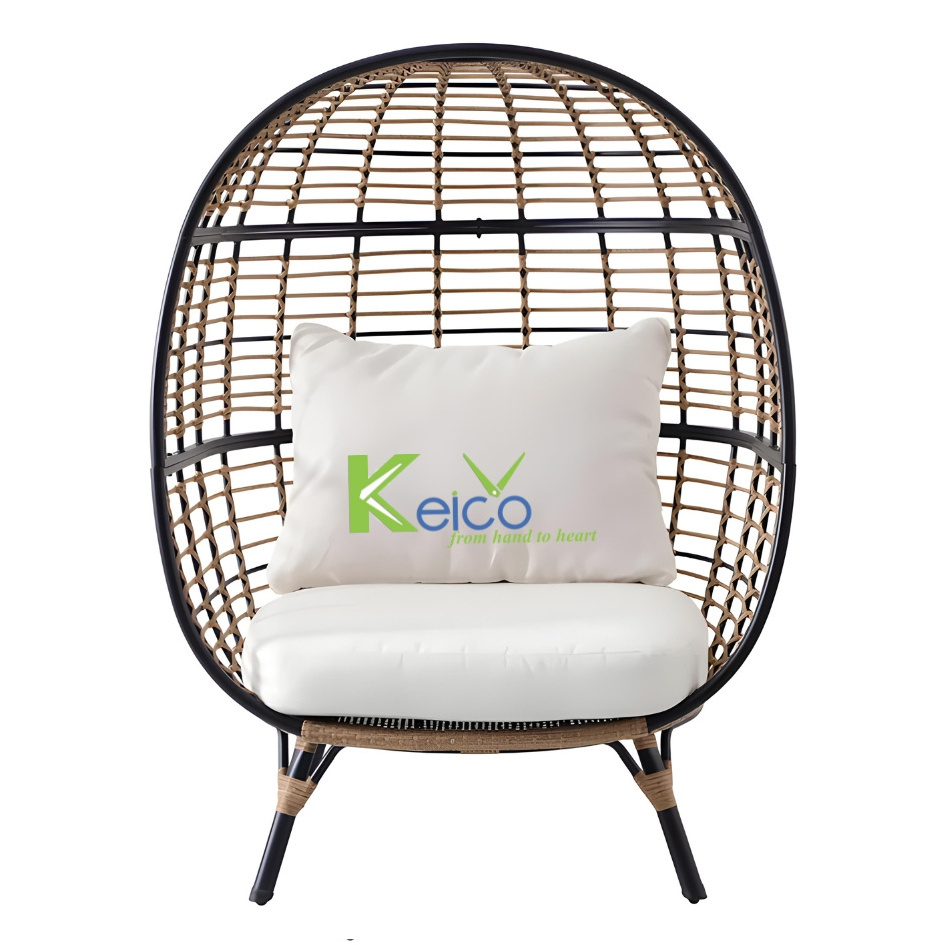 Vietnam New Outdoor Collection Wicker Rattan Plastic Rattan Oversized Chair Wicker Hanging Outdoor Egg Chair Swing Large Chair