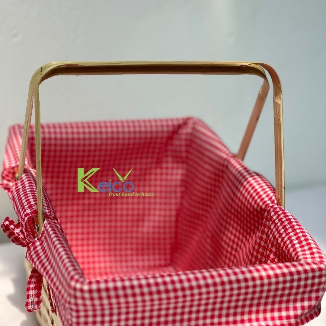 Best selling new products 2024 pink picnic basket rattan picnic basket with high quality and cheap price for wholesale