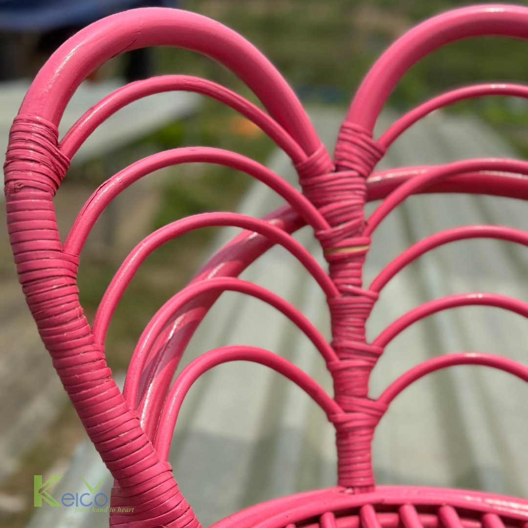 Summer 2024 pink rattan chair decoration new rattan chair new decorative chair produce environmentally furniture for kids