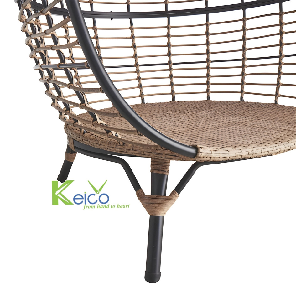 Vietnam New Outdoor Collection Wicker Rattan Plastic Rattan Oversized Chair Wicker Hanging Outdoor Egg Chair Swing Large Chair