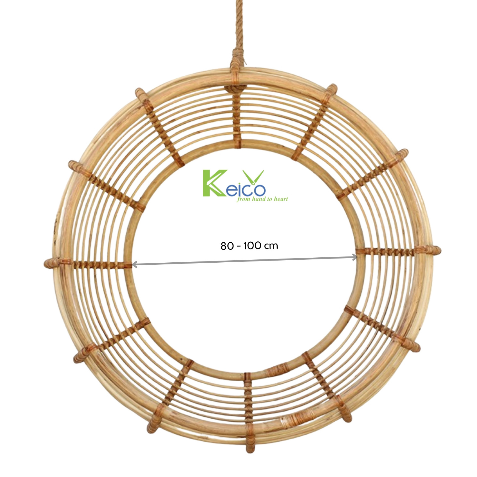 The Most Unique Custom Living Room Natural Rattan Cane Hanging Egg Swing Chair Lazy Sofa Kids Chairs Made in Vietnam By Keico