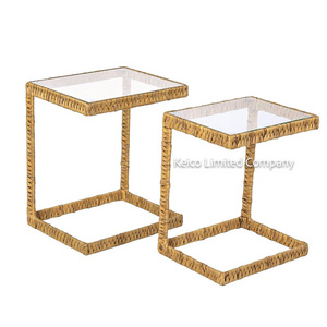 Minimalist boho side table eco-friendly products made in Vietnam new design for 2024 design coffee table home decor