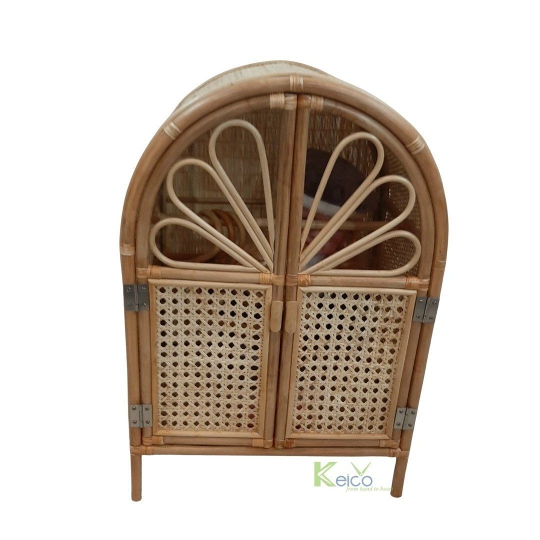 Best selling 2024 high quality and wholesale price hand woven handmade natural rattan shelf decor bookshelf for home restaurant