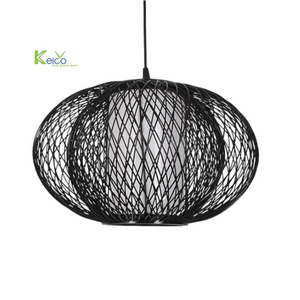 Modern Farmhouse Pasadena Rattan Pendant Light Boho Woven Rattan Lamp Shade Mid Century Modern Wicker Light made in Vietnam