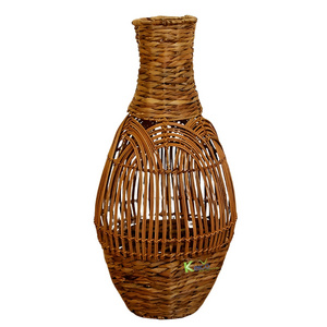 2024 Keico Collection Handmade Rattan and Seagrass Vase Random Shape for Hanging Art Decoration in Resort Hotel Restaurant