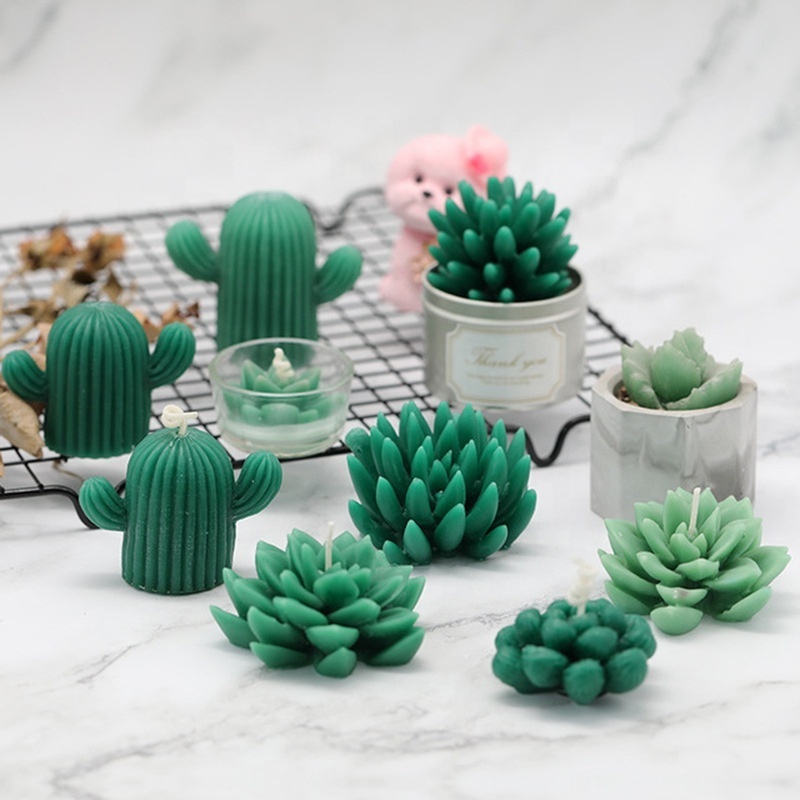 Succulent Silicone Mold Candle Molds , Resin Mold  3D Succulent Cacti Candle Mold Silicone for Scented Candles Soaps Making, Wa