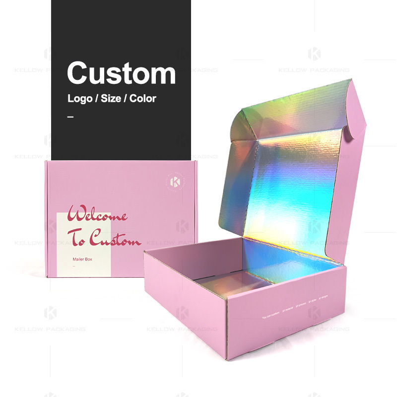 Custom Printed Cosmetic Perfume Packaging Mailing Shipping Box Cardboard Pink Mailer Box